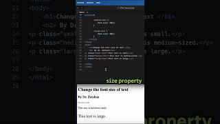 HTML Coding Q&A 36:  CSS property is used to change the font size of   text?#css #htmlcss #shorts