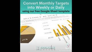 Convert Monthly Targets into Weekly or Daily using this easy to use Google Sheet template