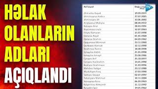 SON DƏQİQƏ! Təyyarə qəzasında həlak olanların SİYAHISI AÇIQLANDI