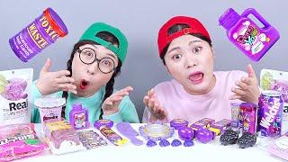 Purple Dessert Chocolate Jelly Mukbang DONA