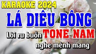 Lá Diêu Bông Karaoke Tone Nam Dễ Hát | Đình Long Karaoke