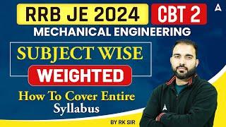 RRB JE 2024 CBT 2 Mechanical Engineering Subject Wise Weighted