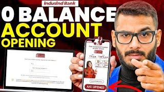 IndusInd Bank Account Opening Online | Zero Balance Bank Account Opening Online