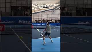 Jannik Sinner hitting backhands cross court (Practice ATP Finals) #tennis