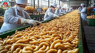 SHOCKING MEALWORM FARM | How Million of MEALWORMS Are Farmed & Processed in China ! Mealworm Factory