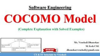 SE 37 : COCOMO Model with Solved Examples | Software Engineering Tutorial