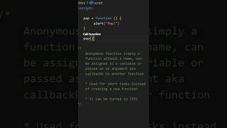 Beginner JS Tutorial Callback Anonymous Function #shorts #javascript