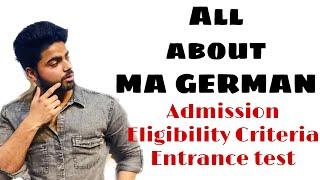 All about MA German | Admission | DU | Eligibility | German