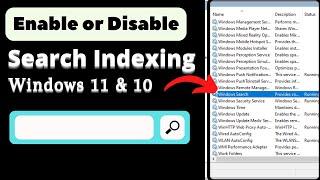 How to Enable/Disable Search Indexing on Windows 11 & 10