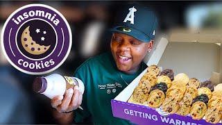 Trying Insomnia Cookies For The First Time, Birthday Cake, Red Velvet & More!