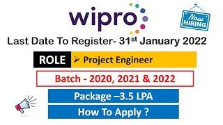 Wipro Elite NTH | 2020,2021 & 2022 | Project Engineer | Eligibility | Test Pattern