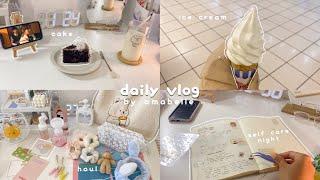 daily vlog  𓈒 *: unboxing cute things, yummy foods, self care night, bathroom makeover 