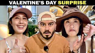 My Wife reaction to 3 Valentine's Day Surprises in Bangkok - indian thai chinese vlogs