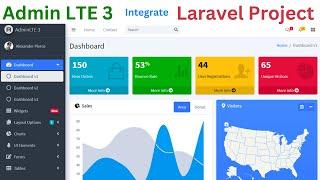 How to Install Admin LTE 3 Dashboard Template in Laravel Project | Integrate Admin LTE Template