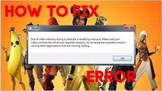 How To Fix *Out of Memory* Error *Fortnite*