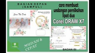 Cara membuat undangan pernikahan di Corel Draw  Undangan lipat dua