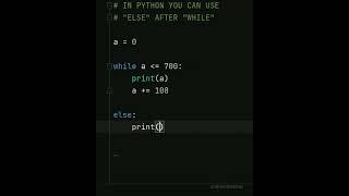 Else after While in Python..! #coding #python #programming #shorts