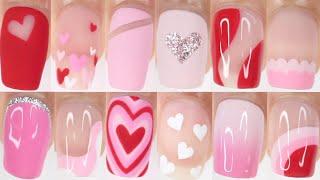 40 VALENTINES DAY NAIL DESIGNS  | huge valentines day pink nail art compilation