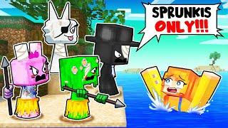 One HUMAN on a SPRUNKI ONLY ISLAND... (Minecraft)