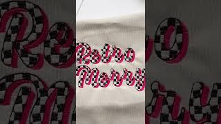 Checkered Shadow Script Three Color Font #checkers #checkered #fontstyle  #embroiderydesign #diy