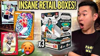 ONE OF THE CRAZIEST RETAIL BOXES EVER!  2024 Panini Prizm Football Value Blaster Box Review x3