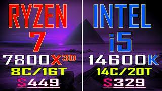 INTEL i5 14600K  vs RYZEN 7 7800X3D || PC GAMES BENCHMARK TEST ||