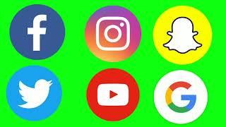 social media apps 4k logos green screen free download | No copyright