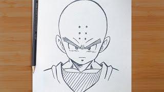 How to Draw Krillin from Dragon Ball Z  Step by Step for Beginners with Pencil ️