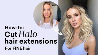 How To Cut Halo Hair Extensions For Thin Hair | Sitting Pretty™