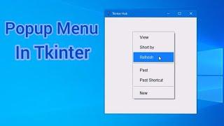 Tkinter Popup Menu | Create Popup Menu in Tkinter | Tkinter Menu