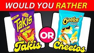 Would You Rather? Snacks & Junk Food Edition | Pick One Kick One | @QuizzyTrails #wouldyourather