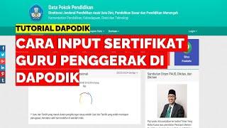 CARA INPUT SERTIFIKAT GURU PENGGERAK DI DAPODIK