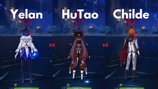 Who is BEST DPS ? Yelan vs Hutao vs Childe (for fun)