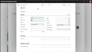 Package Types - LogTrade Connect for Dynamics 365 Business Center