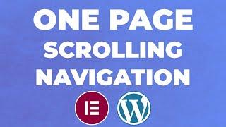 One Page Website Scroll Navigation WORDPRESS