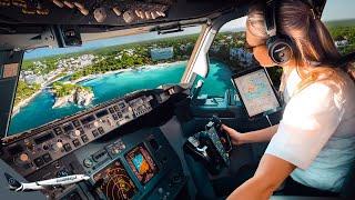 Boeing 737 Stunning LANDING SPAIN MENORCA Airport RWY 01 | Cockpit View | Life Of An Airline Pilot