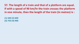 57. The length of a train and that of a platform are equal. If with a speed of 90 km/hr || edu214