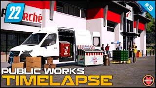  Courier Transporting Packages & Beer Pallets To Supermarket ⭐ FS22 City Public Works Timelapse