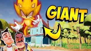 Super Sonic.exe is a GIANT | Hello Neighbor Mod