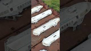 Dump of History. Old ships on underwater wings 'Meteor'