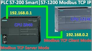 PLC S7-1200 (Client) connected with PLC S7-200 Smart (Server) via Modbus TCP IP full tutorial