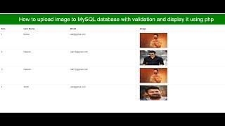 How to upload image to MySQL database with validation and display it using php |Display Image in Php