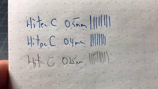 Pilot Hi-Tec-C Sizes Compared: 0.25mm vs 0.4mm vs 0.5mm