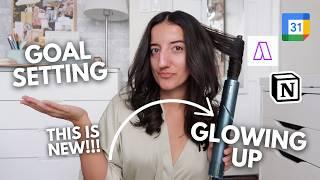 GLOWING UP by 2025 *mindfully* | goal setting, new hair & organization