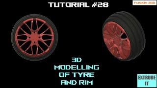 How to create a 3d model of tyre and rim in fusion360.