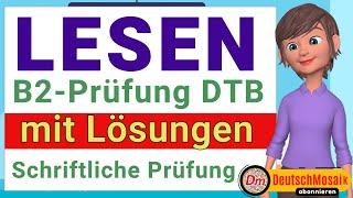 B2 Lesen  | Deutsch Prüfung für den Beruf | DTB | Telc 2024 | Schriftliche Prüfung mit Lösungen