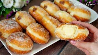 Airy doughnuts with custard! Simple and very tasty!