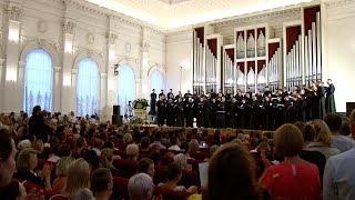 The PaTRAM Institute Male Choir Performing in Concert at the Saratov Conservatory (Russia) in 2019