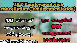 UAE Employment visa cancellation process|inside cancellation rules|malayalam|#uaevisa #uaediaries