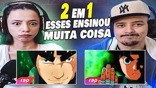 2 EM 1 Rap do Maito Gai / Rap do Rock Lee [ REACT WALLZITU E CAMILA ]